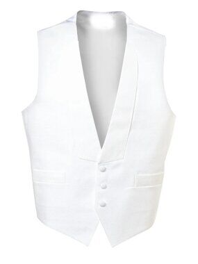 Men’s White Pique Tuxedo Vest & Bow Tie Set – Classic Formalwear for Weddings